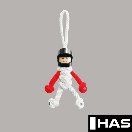 HAS White & Red Motorsport Paracord Buddy Keychain