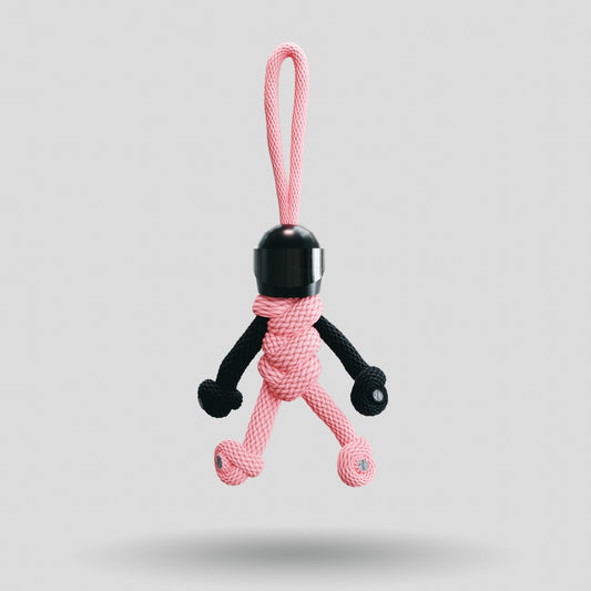 Black Pink Biker Buddy Paracord Keychain