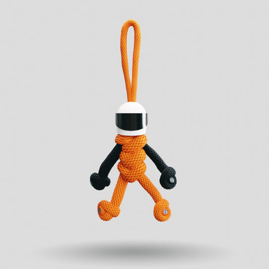 Orange Biker Buddy Paracord Keychain