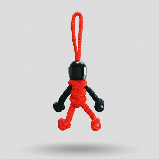 Black Red Biker Buddy Paracord Keychain