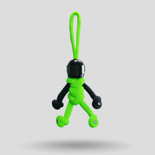 Black Green Biker Buddy Paracord Keychain