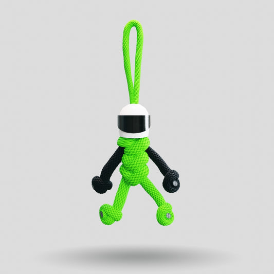 Green Biker Buddy Paracord Keychain