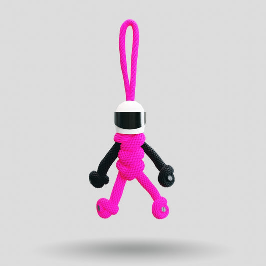 Hot Pink Biker Buddy Paracord Keychain