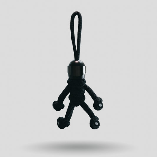 Black Biker Buddy Paracord Keychain