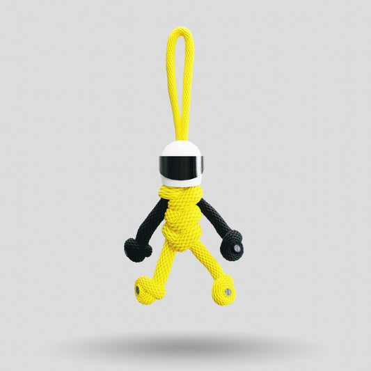 Yellow Biker Buddy Paracord Keychain